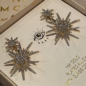 North Star Crystal Earrings by Eye Candy 14 KT Gold Plated